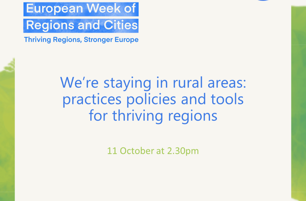 We’re staying in rural areas: practices, policies and tools for thriving regions